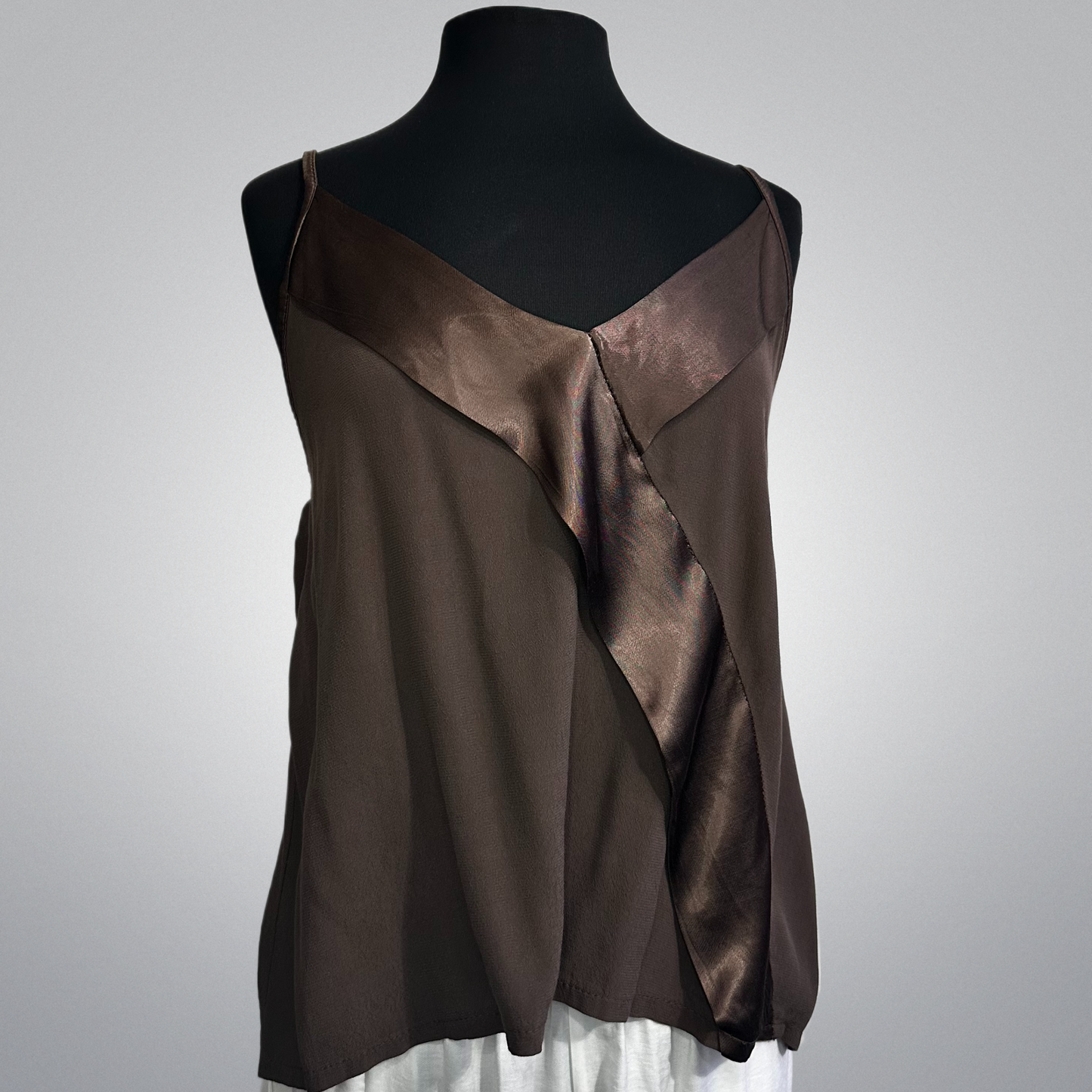 Sleeveless Top With Satin Accent