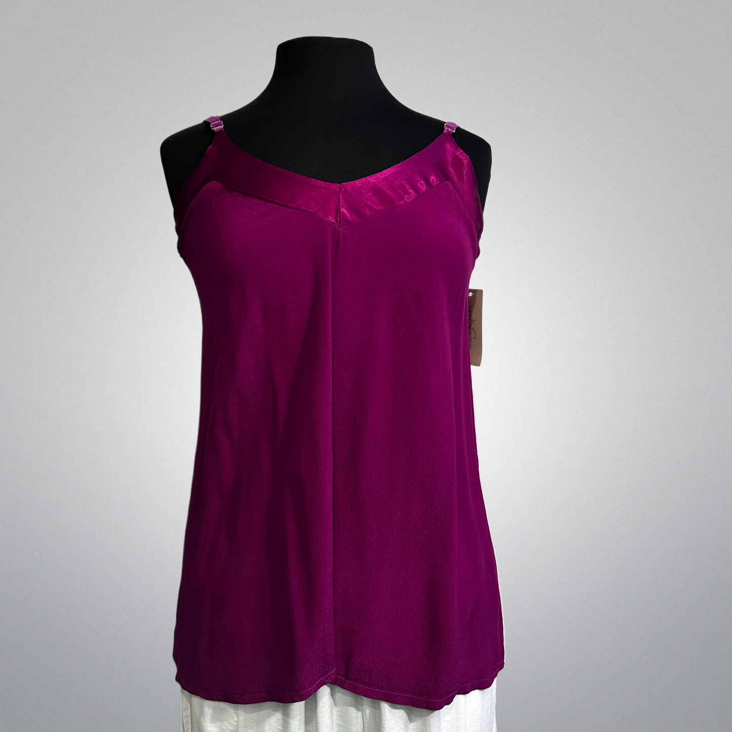 Sleeveless Top With Satin V-Neck