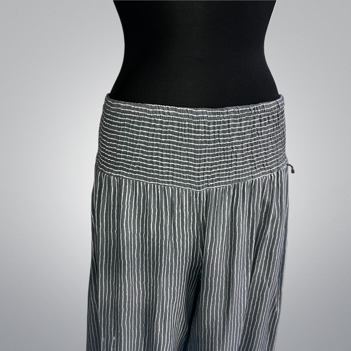 Italian Striped Wide Leg Pants With Pockets