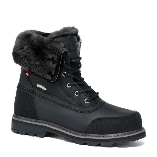 Fold Down Cuff All Black Winter Boots