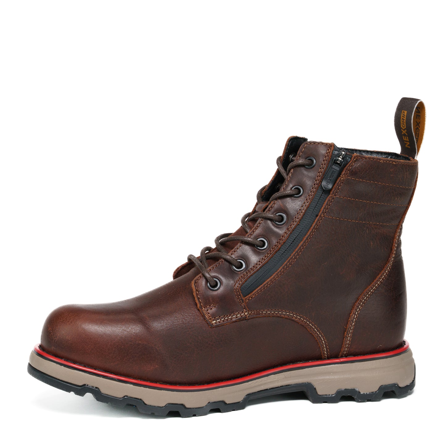 Brown Double Zipper Men's Winter Boots