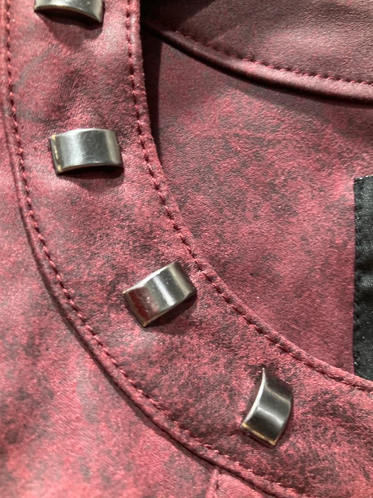 Vegan Leather Jacket With Zippers And Metal Embellishments