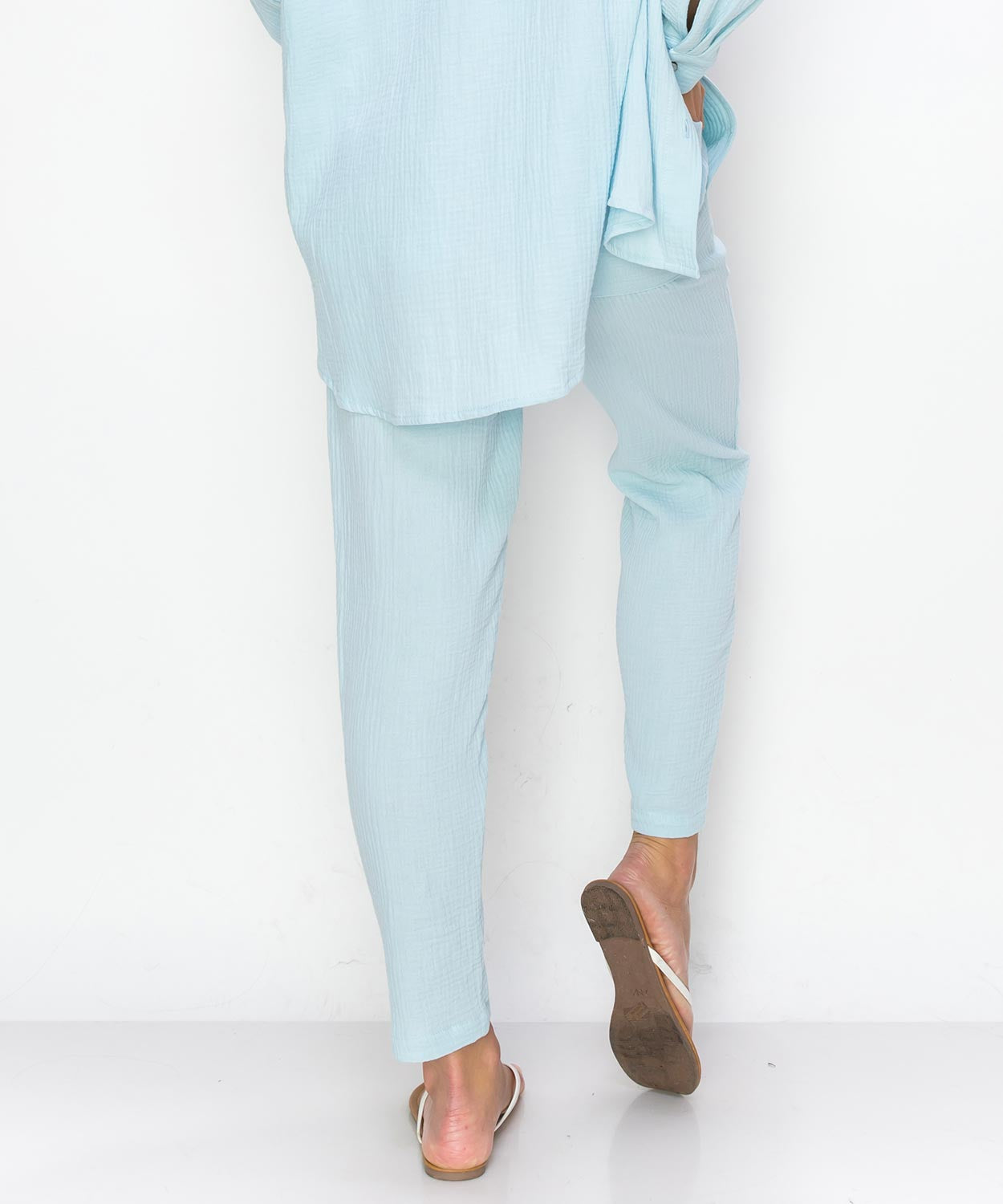 100% Cotton Sky Blue Pants with Pockets