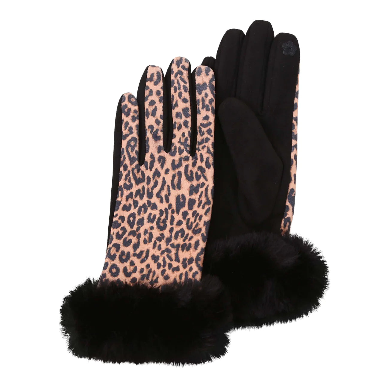 Faux Fur Cuff Touch Screen Gloves