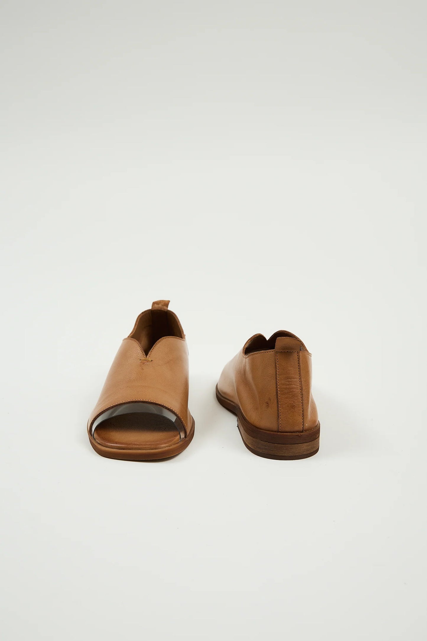 Slip On Peep-Toe Handcrafted Leather Flats