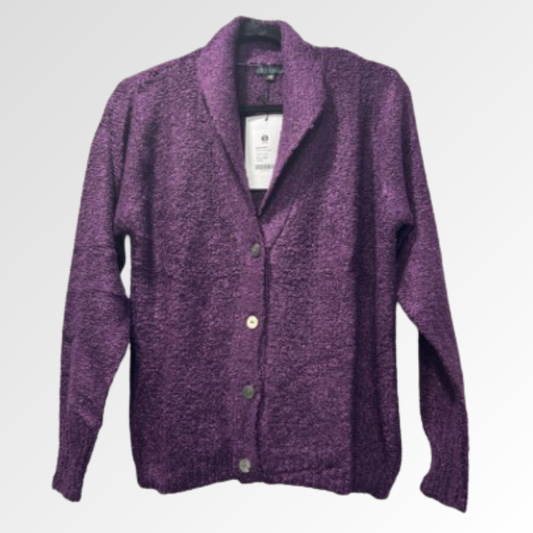 Plum Collared Button-Front Sweater