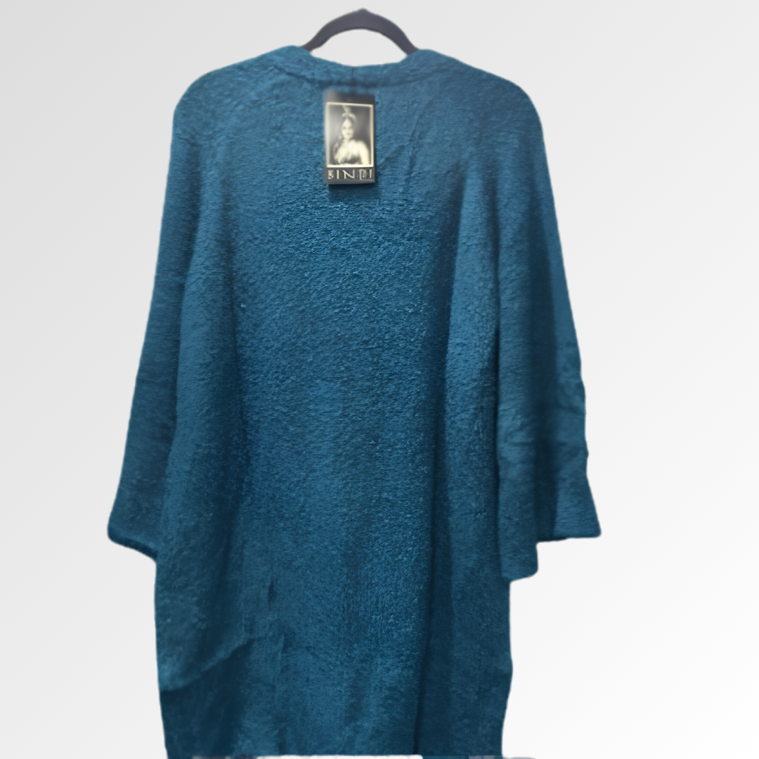 Teal One Button Sweater