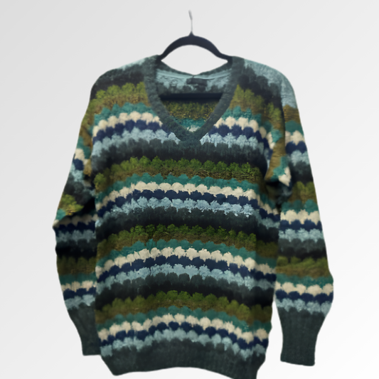 Alpine V-Neck Jacquard Sweater