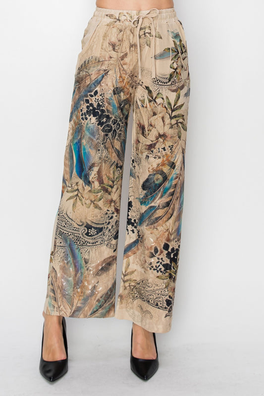 Drawstring Pants With Print