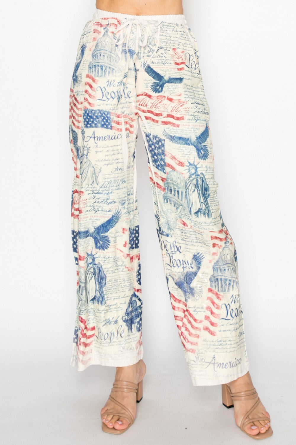 USA Freedom Print Relaxed Fit Pants