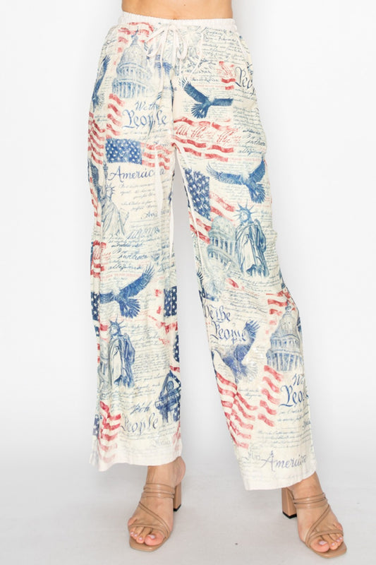 Freedom Drawstring Pants With Print