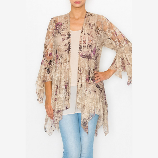 Vintage Rose Lace Cascaded Cardigan