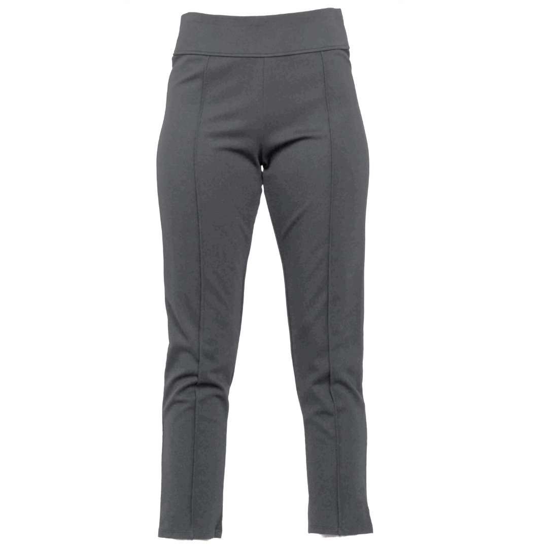 Flat Waist Super Soft Pants With Button Accent