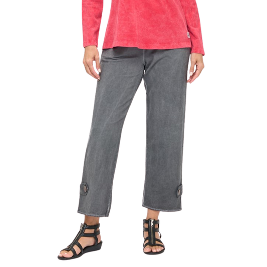 Petite Length Pants With Button Accent