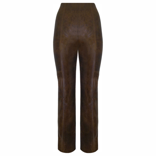 Brown Soft Vegan Leather Pants