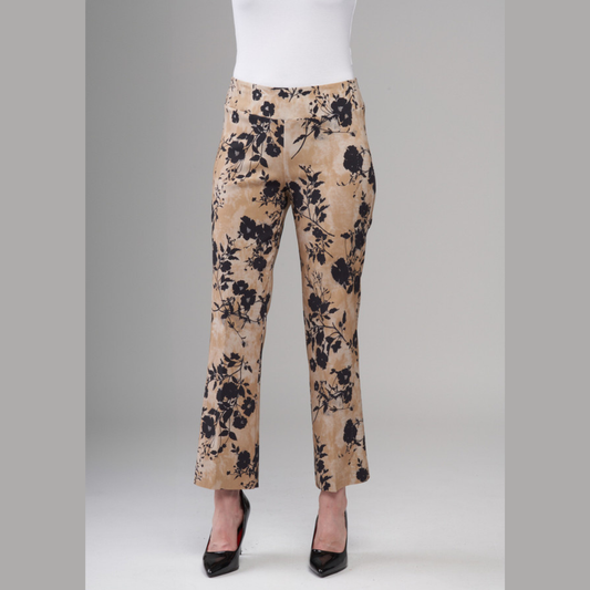 Floral Print Techno Bootcut Pants
