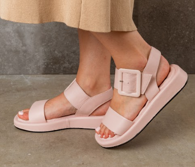 Blush Pink Marshmallow Buckle Sandal
