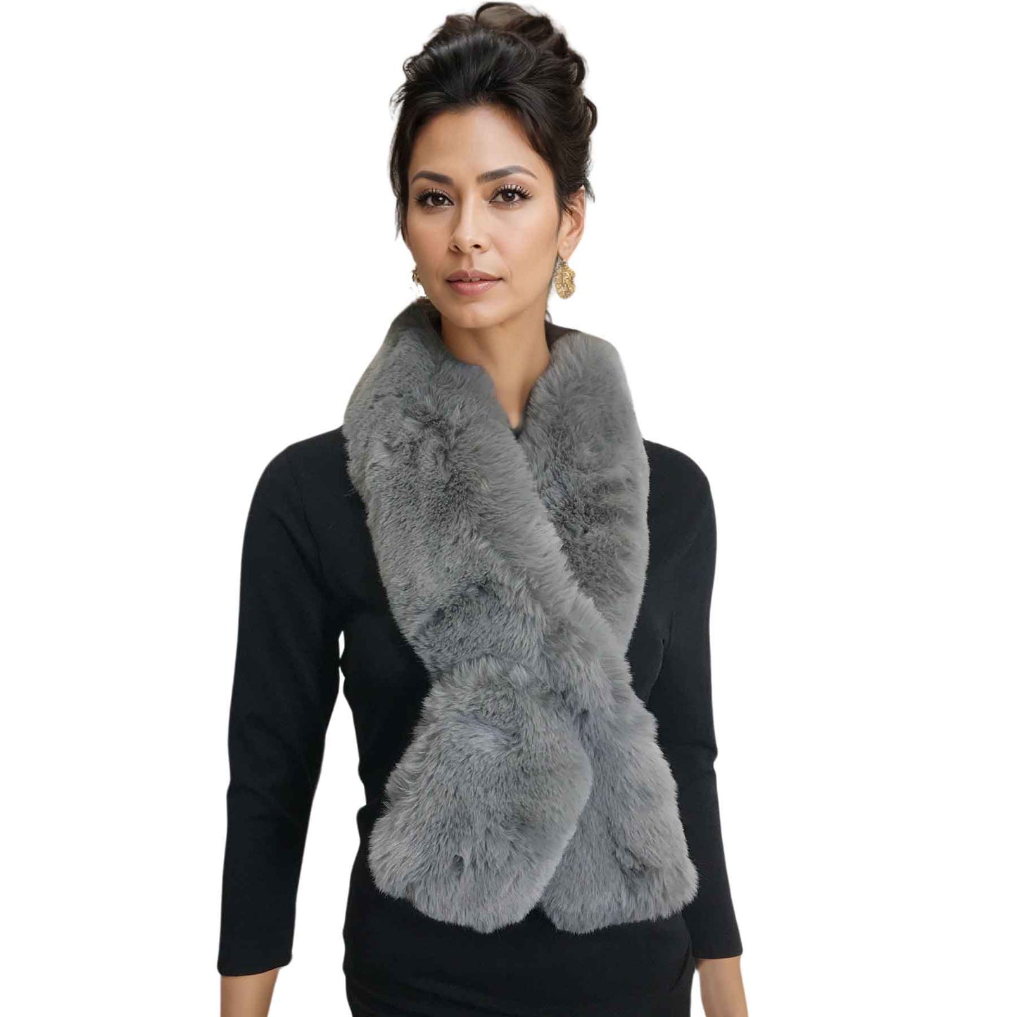 Faux Fur Pull Through Scarf (in 3 colors)