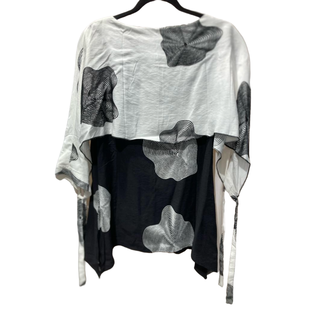 Black & White Overlay Shirt With Abstract Embroidery