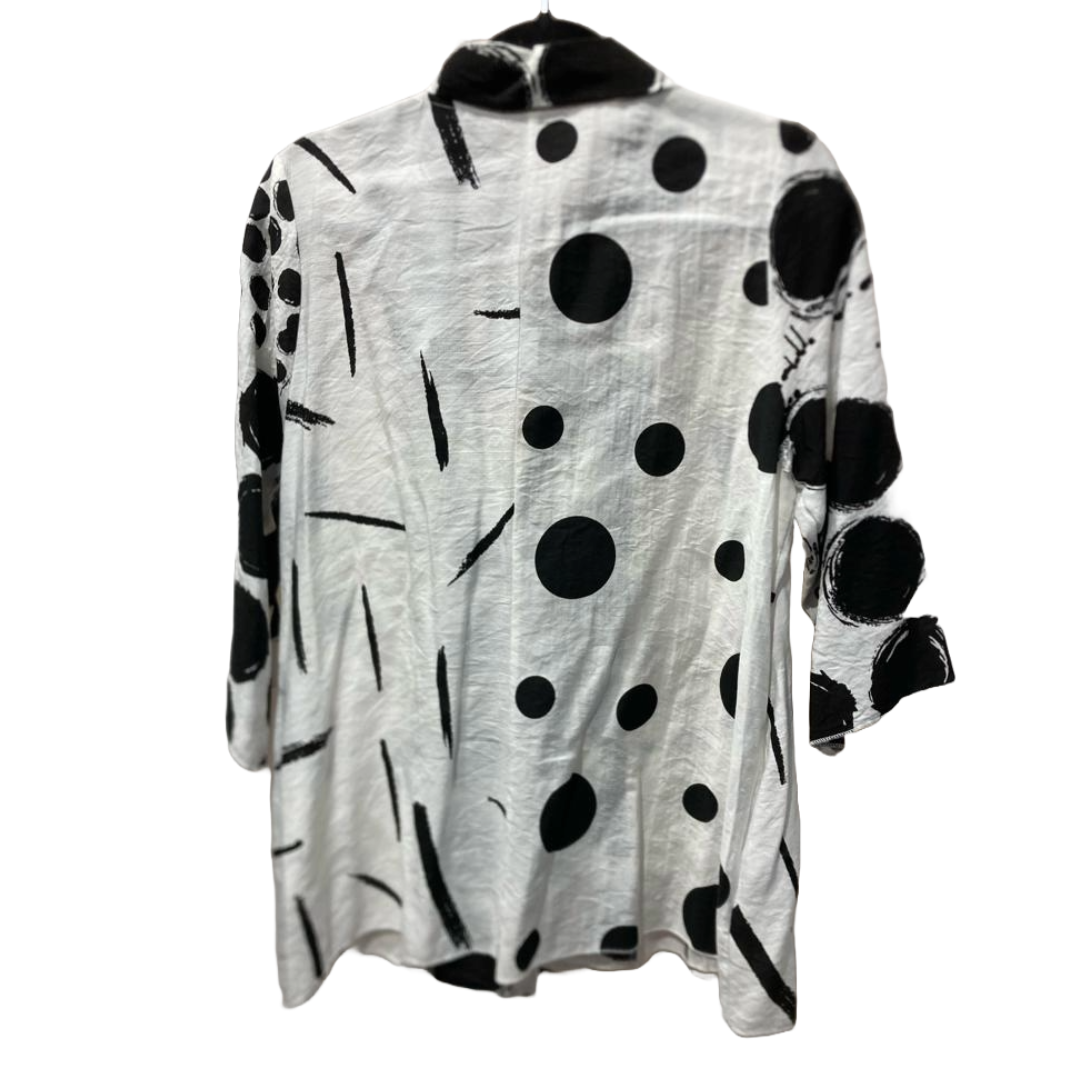 Black and White Shirt With Polka Dot Patterns