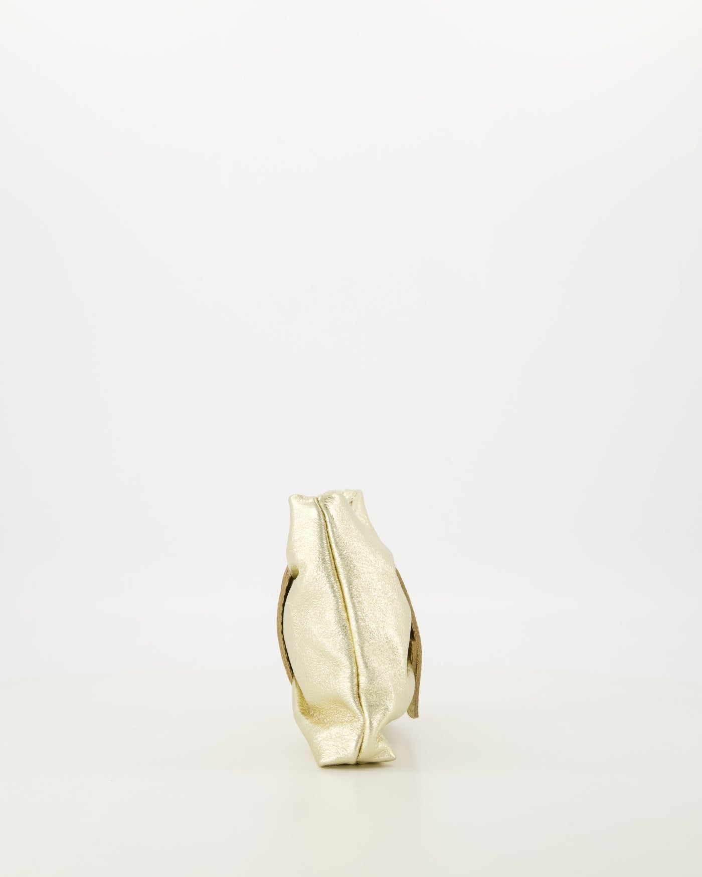 Metallic Leather Bow Clutch with Chain Strap