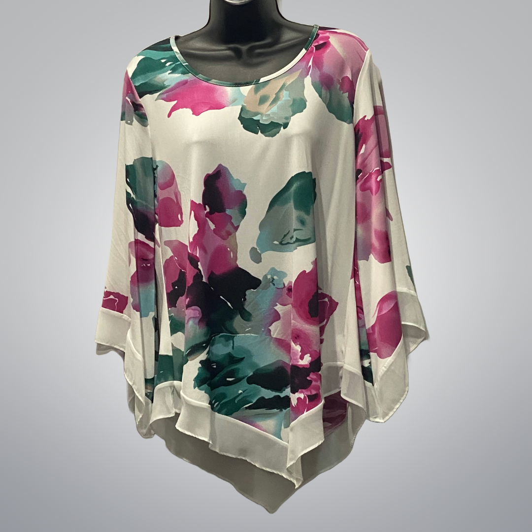 Tunic Top With Abstract Floral Design