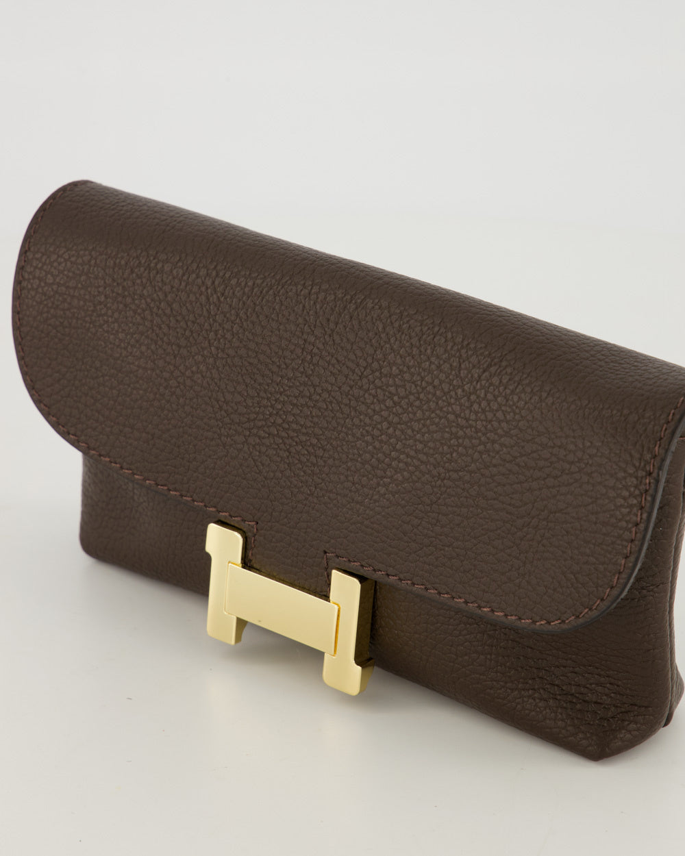 Leather Clutch & Crossbody Bag with Gold Hardware