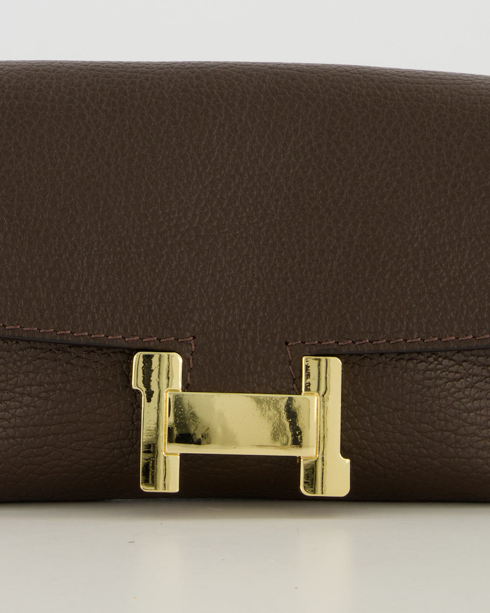 Leather Clutch & Crossbody Bag with Gold Hardware