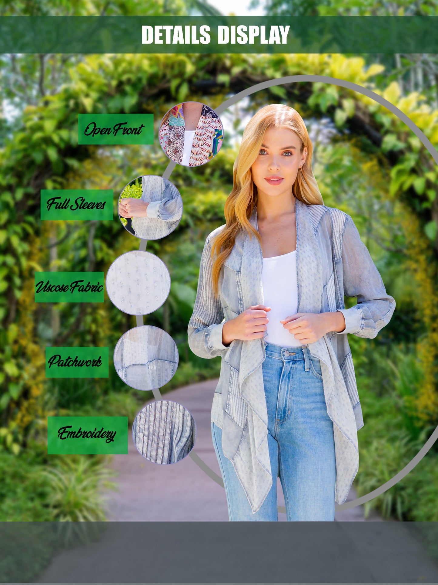 Long Sleeves Patchwork Short Cardigan