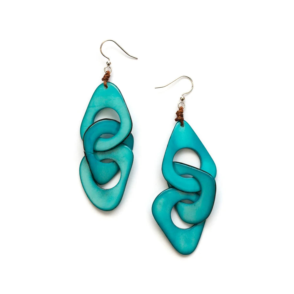 Tri-Drop Hand-Carved Earrings