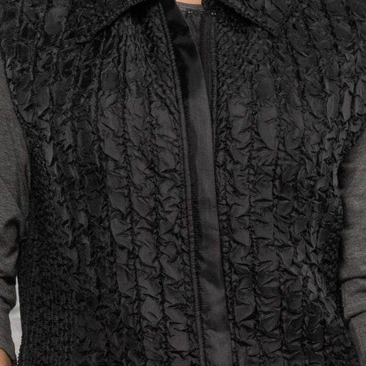 Black Travel Vest With Zip Front & Travel Pouch