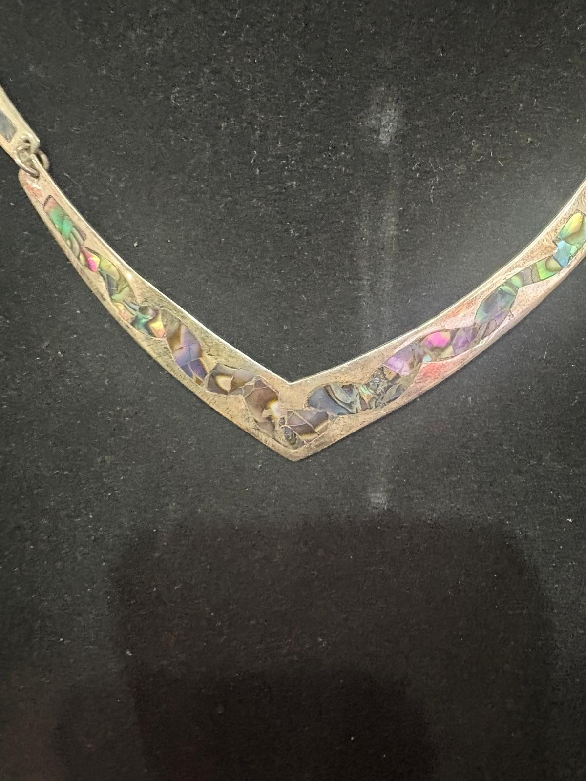 Sterling Silver Inlay Necklace