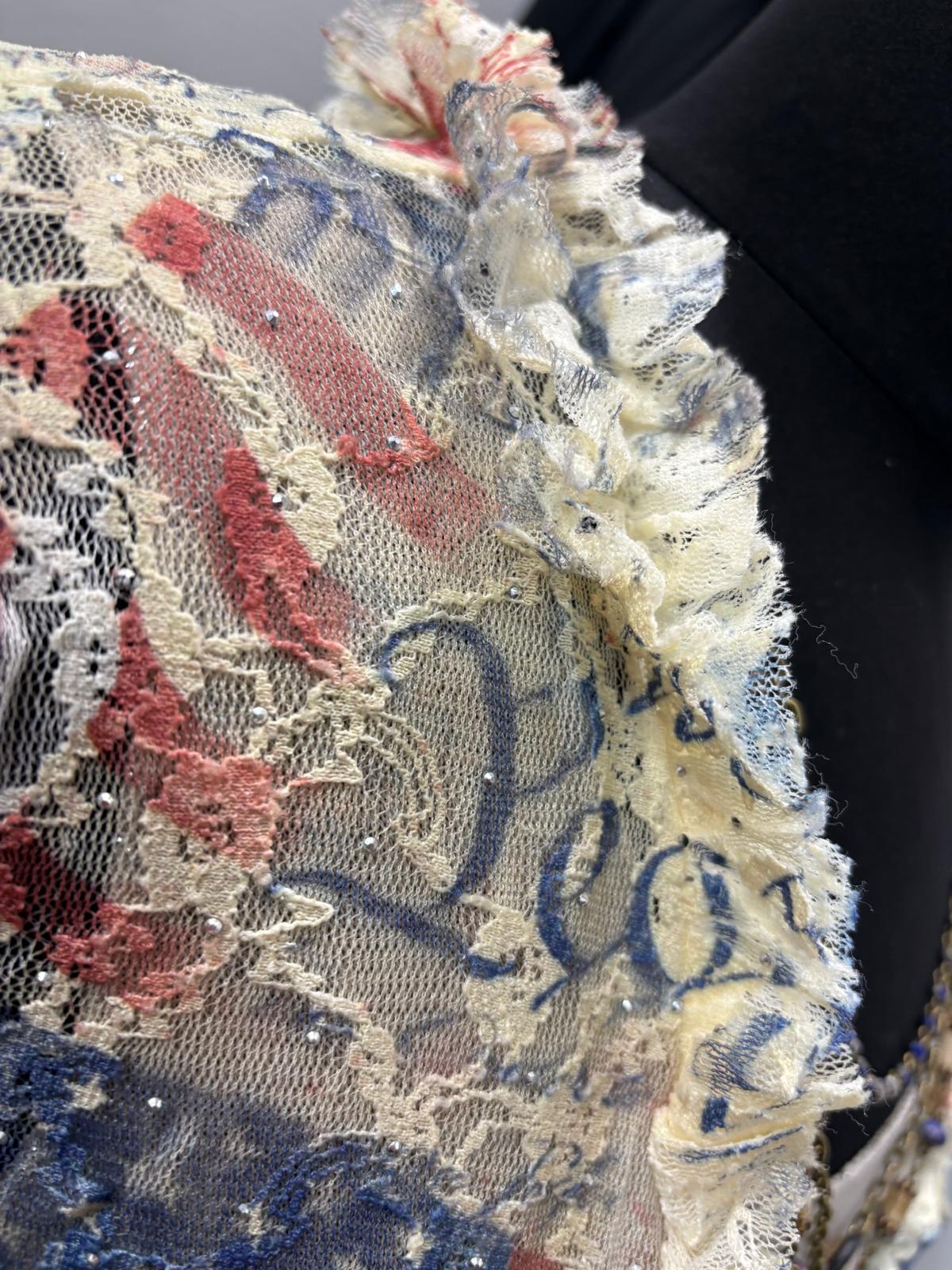 USA Freedom Lace Ruffle Tie-Front Cardigan