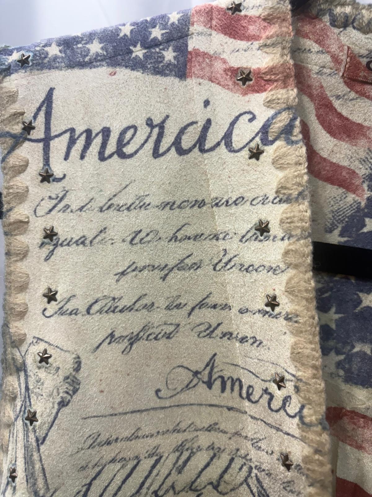 USA Freedom Faux Suede Star Studded Vest