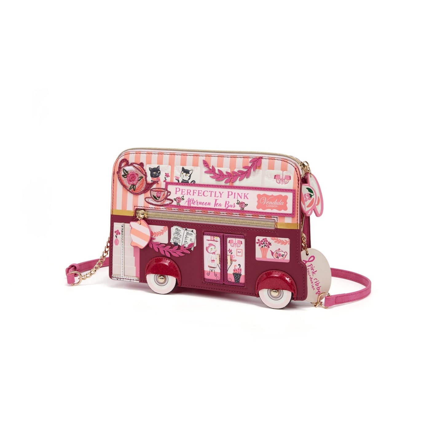 Perfectly Pink Afternoon Tea Bus Pouch Bag