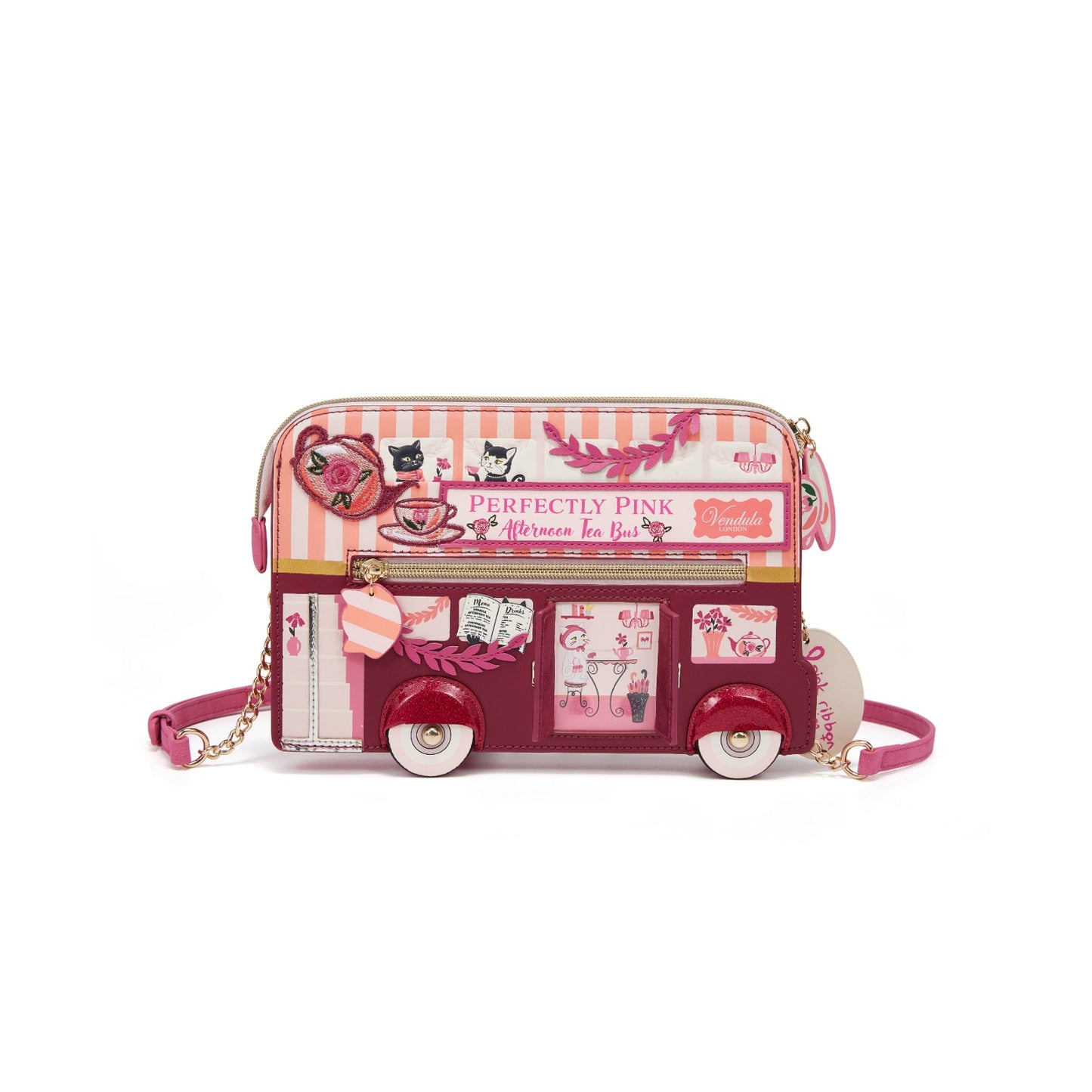 Perfectly Pink Afternoon Tea Bus Pouch Bag