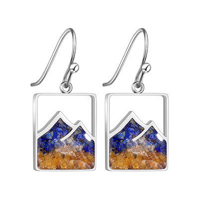Rectangular Mountain Range Inlay Earrings
