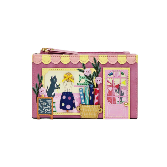 Sewing Shop - Raspberry Edition Compact Folding Wallet