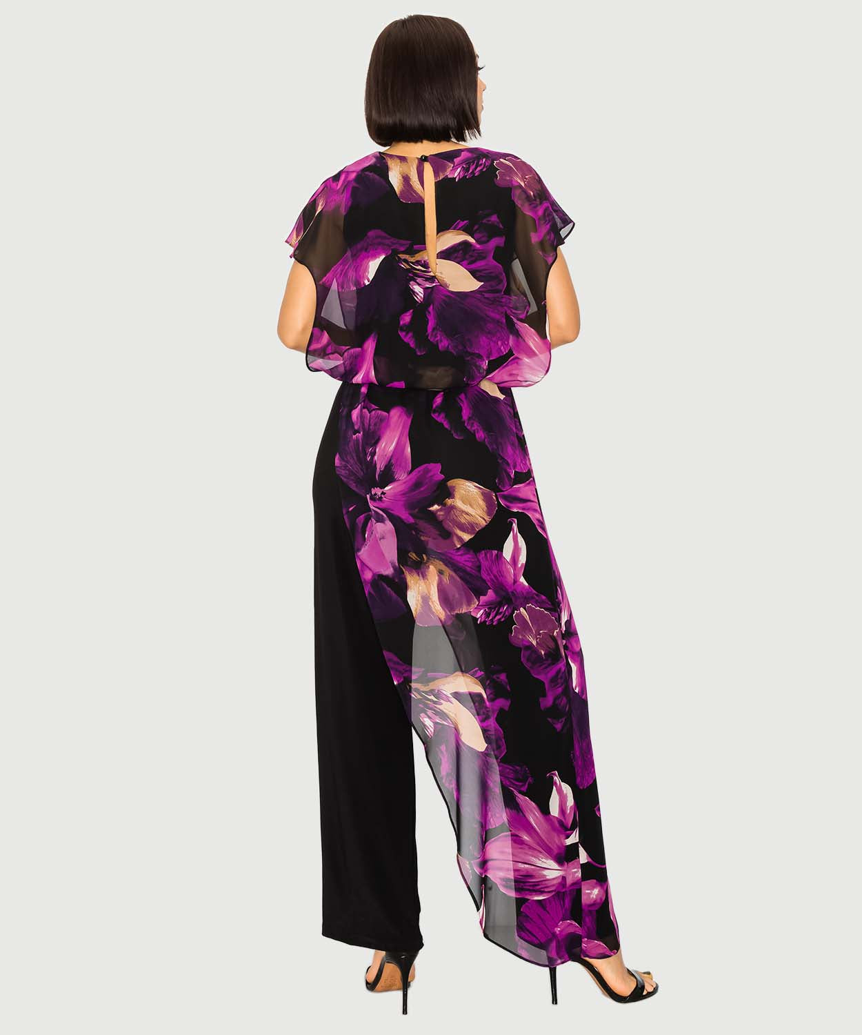 Printed Jumpsuit With Asymmetrical Lateral Fall