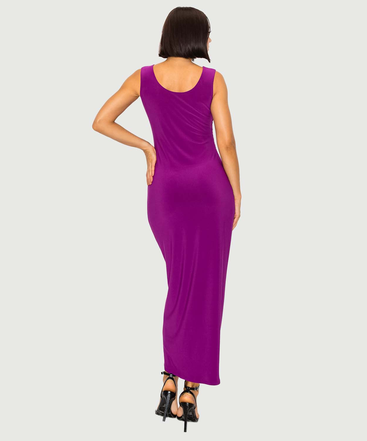 Double Scoop Tank Dress with Side Ruching