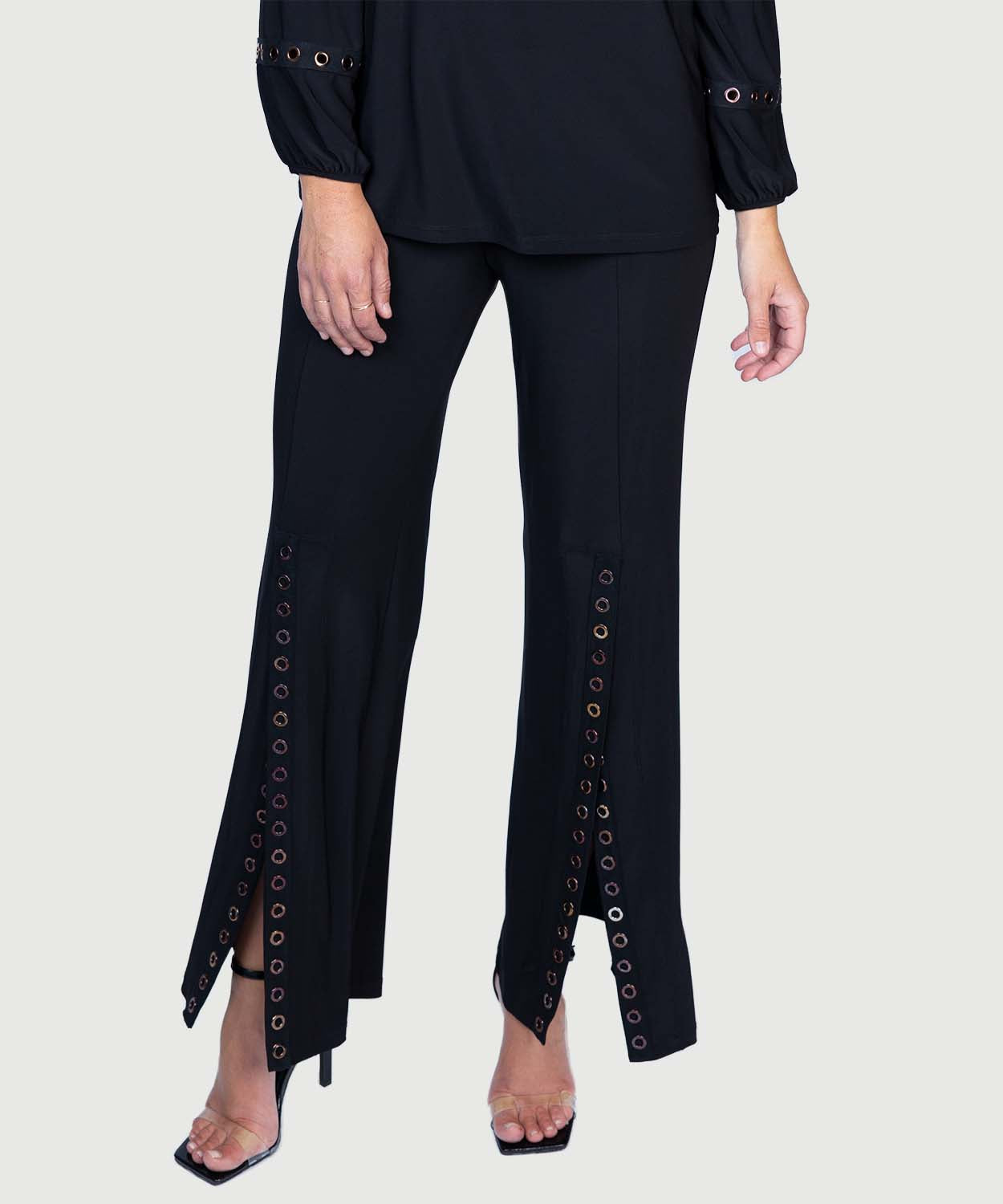 Palazzo Pants with Grommet Embellishment