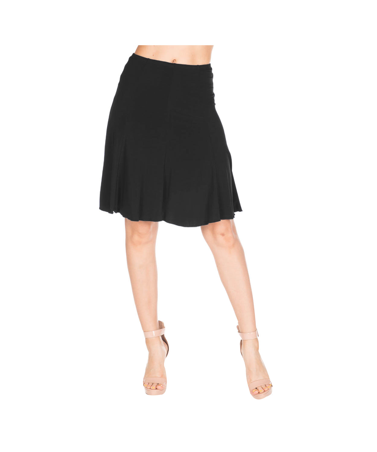 Wrinkle Resistant Paneled Knee Skirt