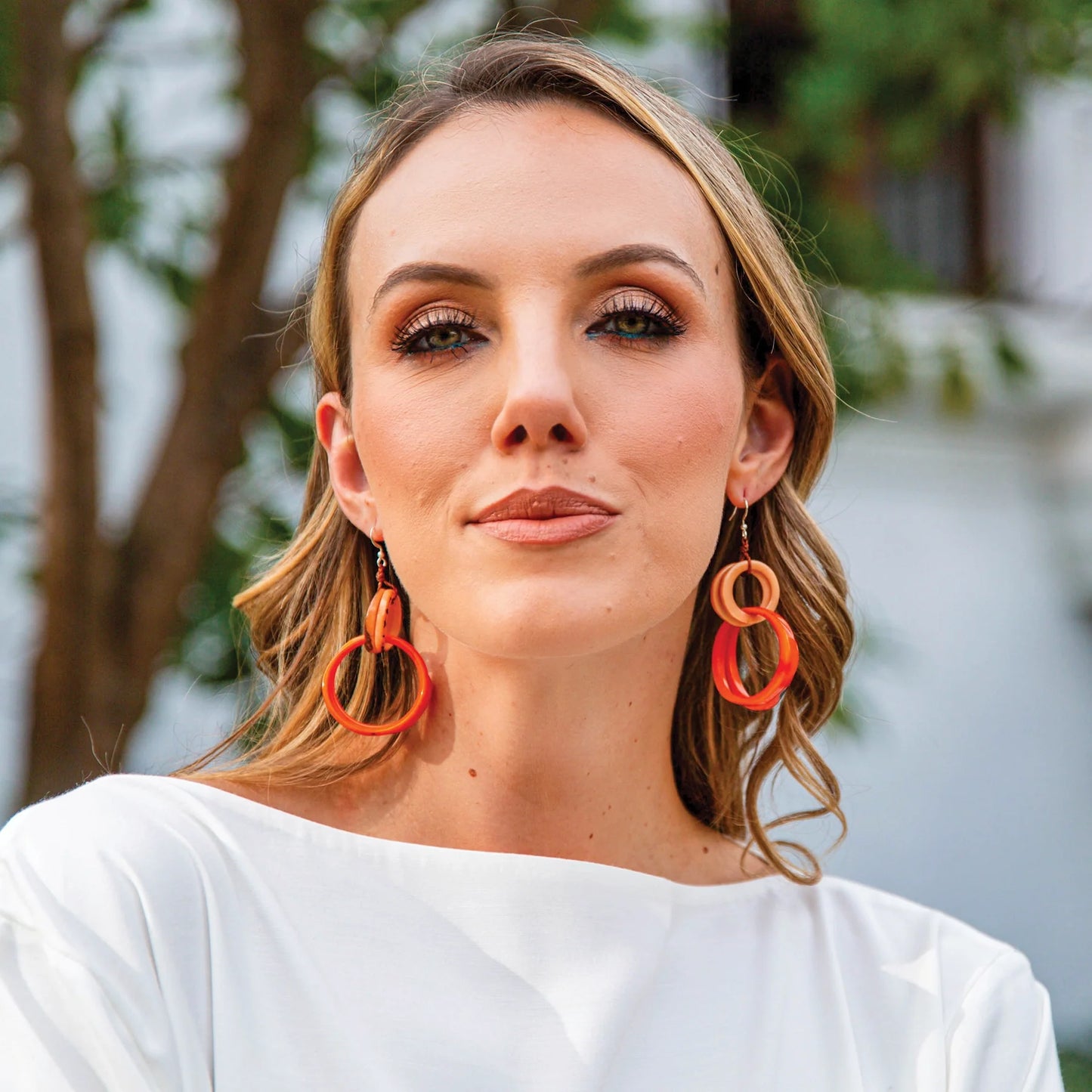 Double Hoop Tagua Earrings