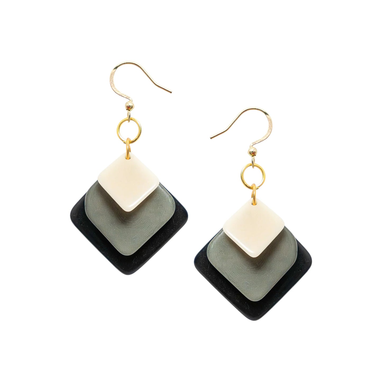Layered Square Drop Earrings (Available in 2 colors)