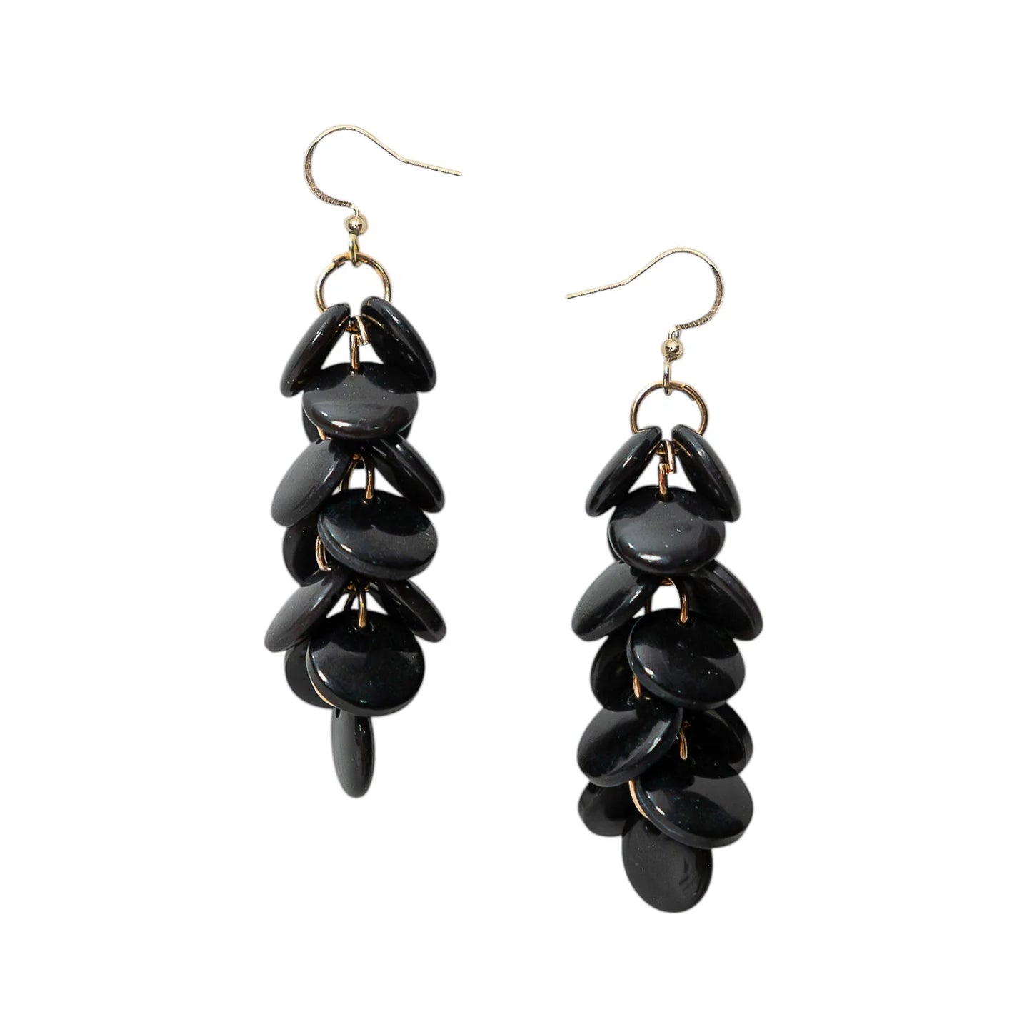 Organic Disc Cascade Earrings (Available in 4 colors)