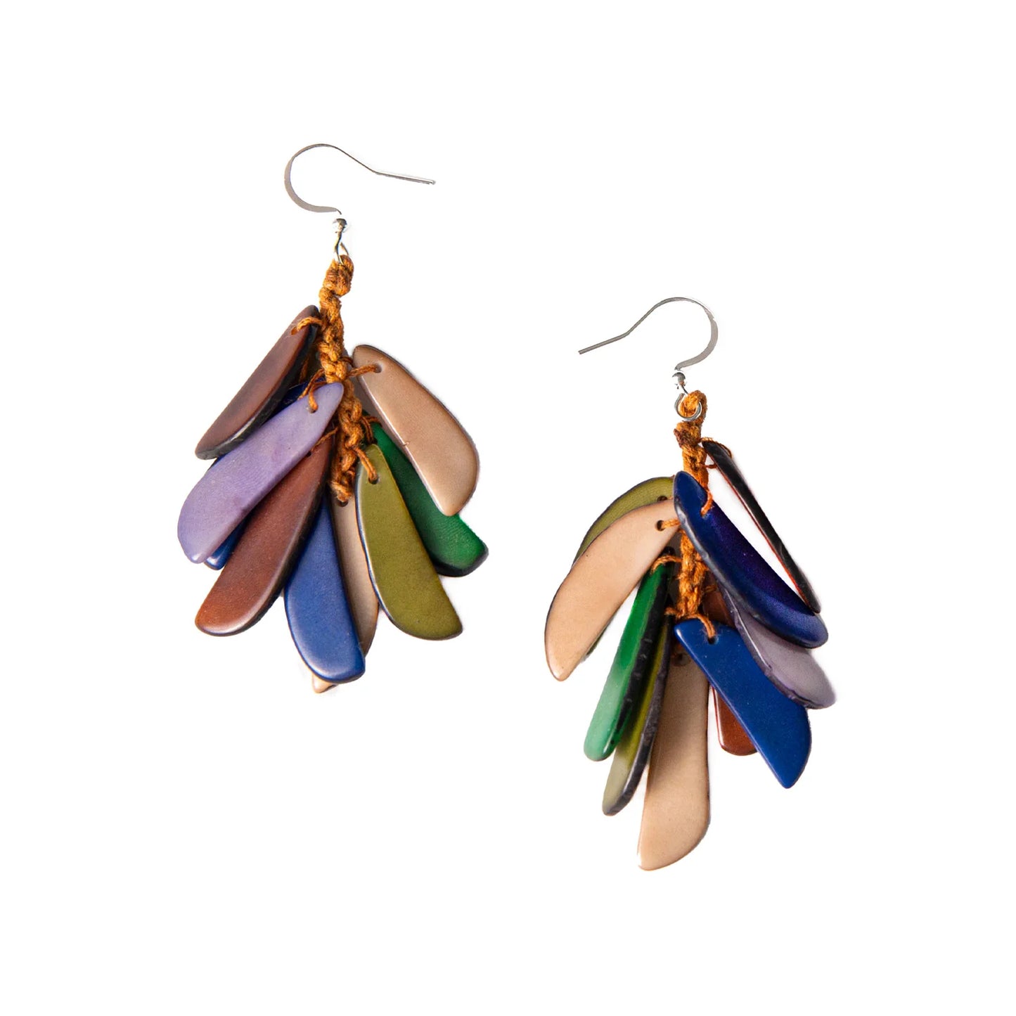 Tagua Chips Drop Earrings (in 4 colors)