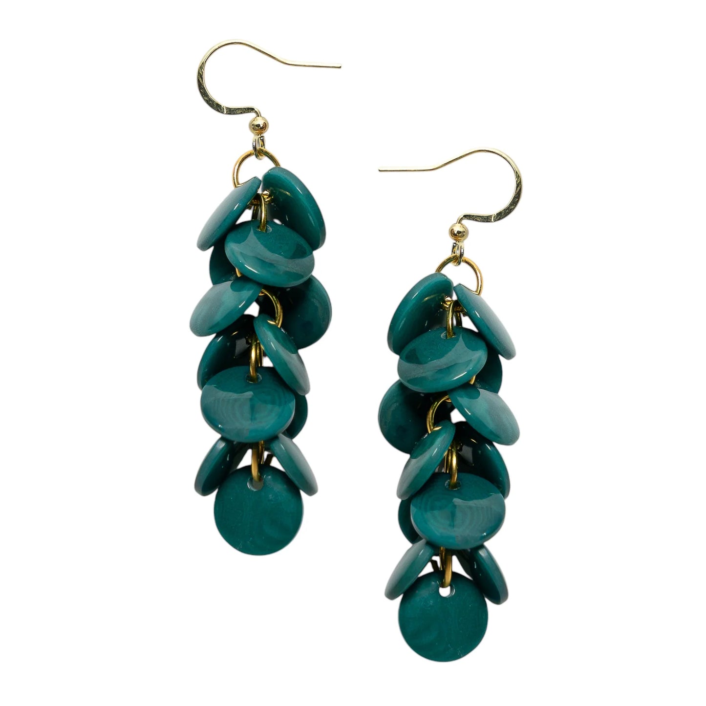 Organic Disc Cascade Earrings (Available in 4 colors)