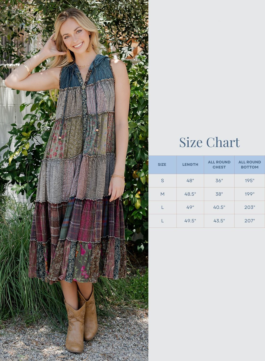 Bohemian Tiered Sleeveless Midi Dress