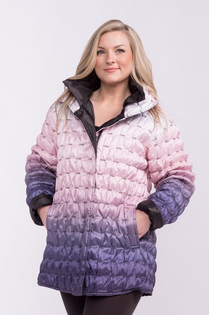 Ombre & Solid Reversible Quilted Jacket
