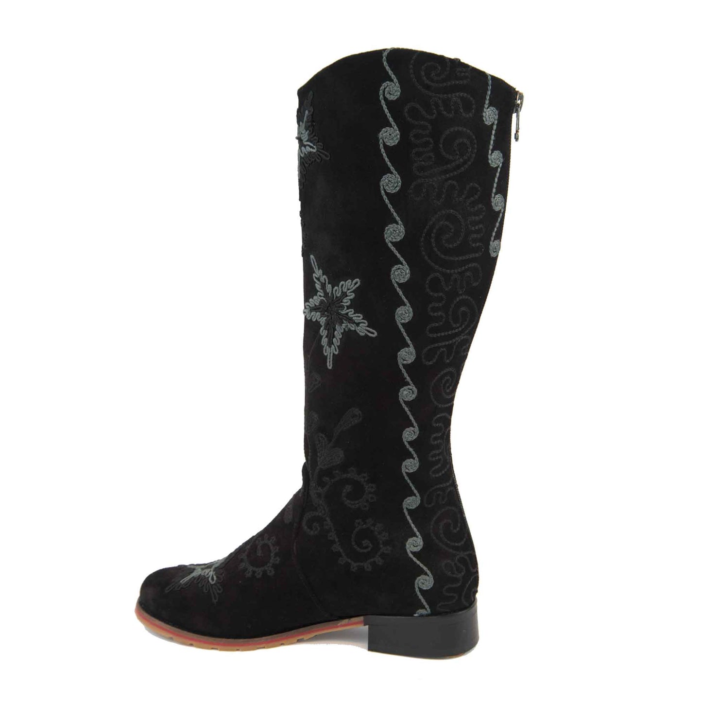 Gypsy Tall Embroidered Brushed Leather
